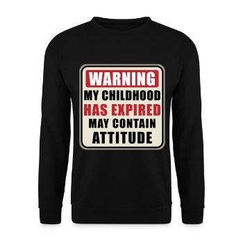 Witty Warning Adulthood Attitude 18th Birthday Tee - Unisex Sweatshirt - black - Front - Alina (178cm) & Michal (187cm)