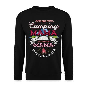 Camping Mama Campingplatz Camper Zelten Lagerfeuer - Unisex Pullover - Schwarz - Vorne - Alina (178cm) & Michal (187cm)