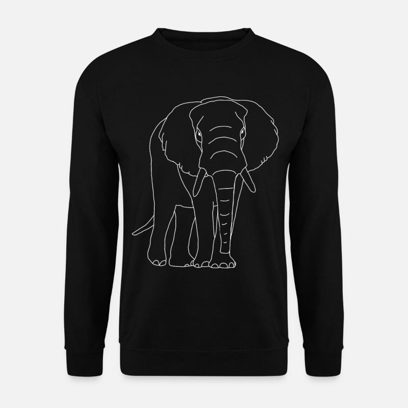 Elephant lineart - Unisex Sweatshirt - black
