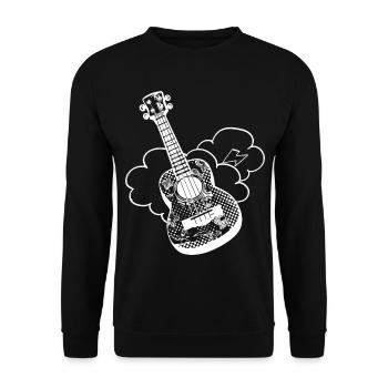 Lustige Ukulele - Unisex Pullover - Schwarz - Vorne - Alina (178cm) & Michal (187cm)