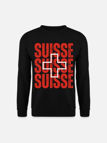 Drapeau de la Suisse, fierté suisse - Sweat-shirt Unisexe - noir
