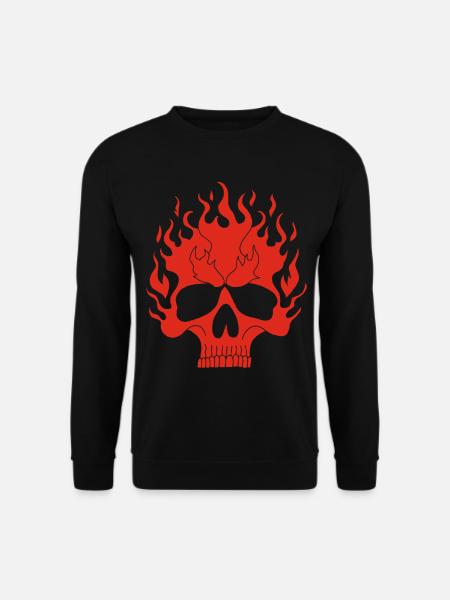 Red Flaming Skull - Unisex Sweatshirt - black