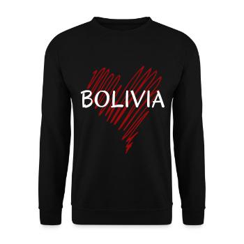 Ich liebe Bolivien, bolivianischer Stolz - Unisex Pullover - Schwarz - Vorne - Alina (178cm) & Michal (187cm)