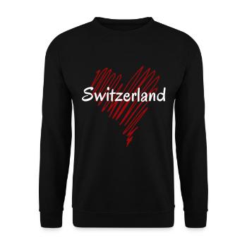 Ich liebe die Schweiz, stolze Schweizerin - Unisex Pullover - Schwarz - Vorne - Alina (178cm) & Michal (187cm)