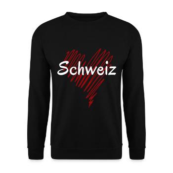 Ich liebe die Schweiz, stolze Schweizerin - Unisex Pullover - Schwarz - Vorne - Alina (178cm) & Michal (187cm)