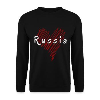 Ich liebe Russland, russischen Stolz - Unisex Pullover - Schwarz - Vorne - Alina (178cm) & Michal (187cm)