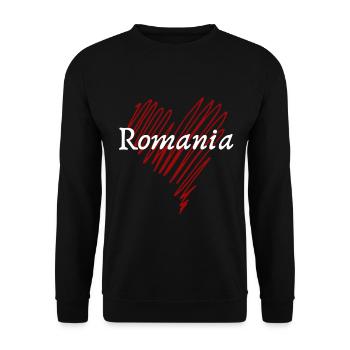 I love Romania, Romanian pride - Unisex Sweatshirt - black - Front - Alina (178cm) & Michal (187cm)