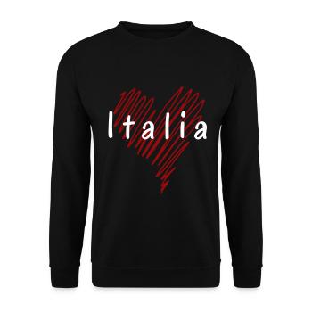 J’aime l’Italie, fierté italienne - Sweat-shirt Unisexe - noir - Devant - Alina (178cm) & Michal (187cm)