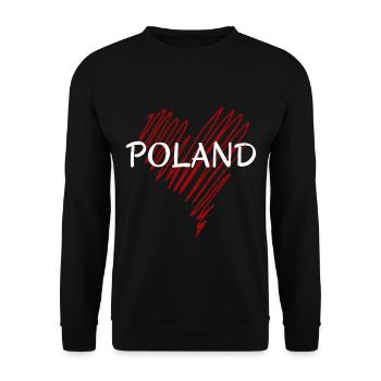 I love Poland, my heart is in Poland - Unisex Sweatshirt - black - Front - Alina (178cm) & Michal (187cm)