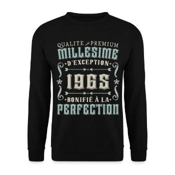 60th Birthday Vintage 1965 Party Gift - Unisex Sweatshirt - black - Front - Alina (178cm) & Michal (187cm)