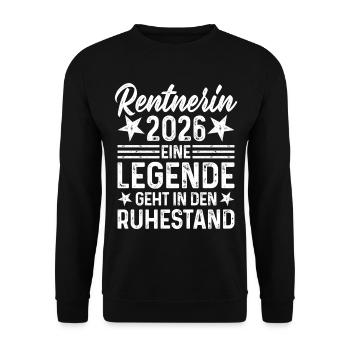 Retraité 2026 Une légende prend sa retraite - Sweat-shirt Unisexe - noir - Devant - Alina (178cm) & Michal (187cm)
