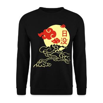 Japanese Sunset - Unisex Sweatshirt - black - Front - Alina (178cm) & Michal (187cm)