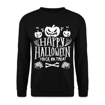 Haunted Pumpkins Trick or Treat - Unisex Sweatshirt - black - Front - Alina (178cm) & Michal (187cm)