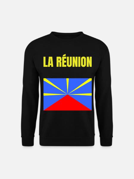 T-Shirt mit Vulkanflagge auf der Insel La Réunion - Unisex Pullover - Schwarz