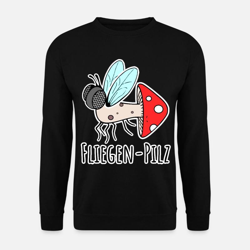 Fliegenpilz - Halb Fliege halb Pilz - Unisex Pullover - Schwarz