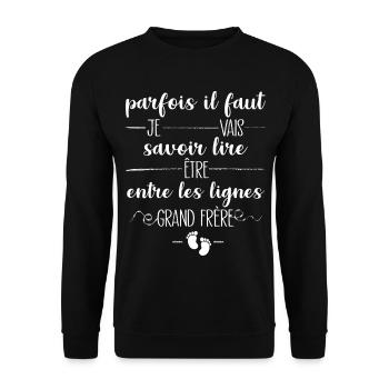 Future Big Brother Baby Announcement - Unisex Sweatshirt - black - Front - Alina (178cm) & Michal (187cm)