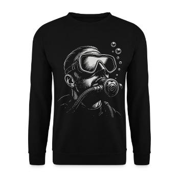 Scuba Diver Taucher - Unisex Sweatshirt - black - Front - Alina (178cm) & Michal (187cm)