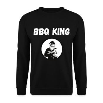 BBQ King  - Unisex Sweatshirt - black - Front - Alina (178cm) & Michal (187cm)