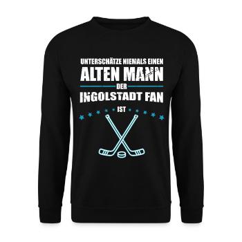 Alter Mann - Ingolstadt Eishockey Fan | Retro - Unisex Sweatshirt - black - Front - Alina (178cm) & Michal (187cm)