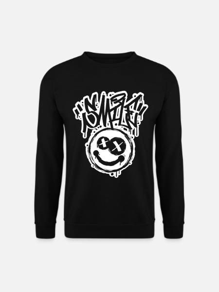 Smile Face Graphitti Letters - Unisex Sweatshirt - black