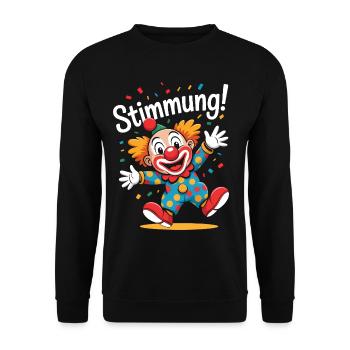 Stimmung Konfetti Karneval Köln Clown Kostüm  - Unisex Pullover - Schwarz - Vorne - Alina (178cm) & Michal (187cm)
