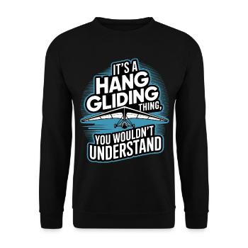 Drachenflieger Hängegleiter Luftsport Enthusiasten - Unisex Pullover - Schwarz - Vorne - Alina (178cm) & Michal (187cm)