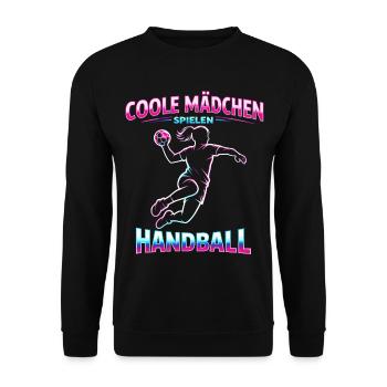Cadeau de Noël de la Fille Handball - Sweat-shirt Unisexe - noir - Devant - Alina (178cm) & Michal (187cm)
