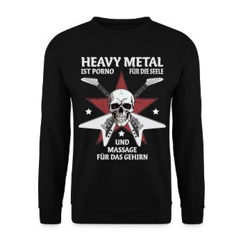 Heavy metal is porn for the soul - Unisex Sweatshirt - black - Front - Alina (178cm) & Michal (187cm)