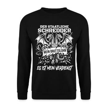 Der Staatliche Drachen Schredder - Unisex Pullover - Schwarz - Vorne - Alina (178cm) & Michal (187cm)