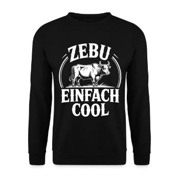Zebu Einfach Cool: Schwarzweiß Grafik - Unisex Pullover - Schwarz - Vorne - Alina (178cm) & Michal (187cm)