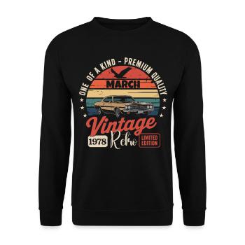 Birthday March 1978 Year Limited Edition 1978 - Unisex Sweatshirt - black - Front - Alina (178cm) & Michal (187cm)