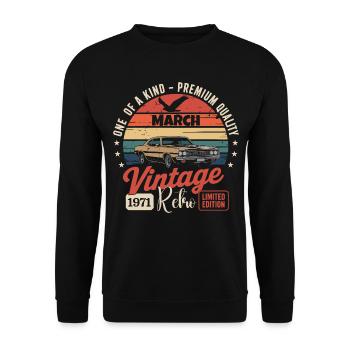 Birthday March 1971 Year Limited Edition 1971 - Unisex Sweatshirt - black - Front - Alina (178cm) & Michal (187cm)