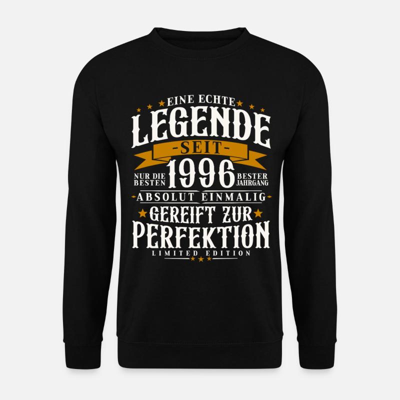 Jahrgang 1996 geboren Legenden Geburtstag Geschenk - Unisex Pullover - Schwarz