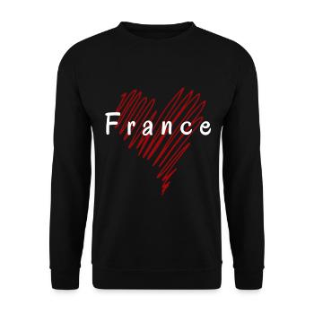 I love France, heart France - Unisex Sweatshirt - black - Front - Alina (178cm) & Michal (187cm)
