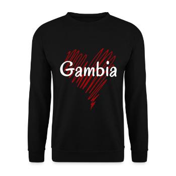 Ich liebe Gambia, Herz Gambia - Unisex Pullover - Schwarz - Vorne - Alina (178cm) & Michal (187cm)