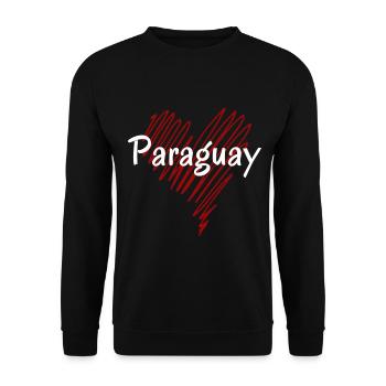 I love Paraguay, heart Paraguay - Unisex Sweatshirt - black - Front - Alina (178cm) & Michal (187cm)