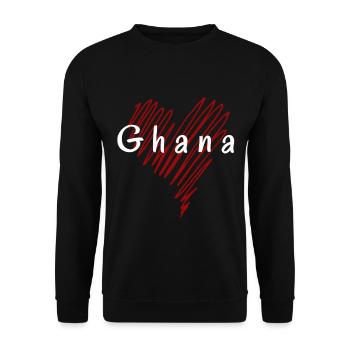J’aime le Ghana, le cœur du Ghana - Sweat-shirt Unisexe - noir - Devant - Alina (178cm) & Michal (187cm)