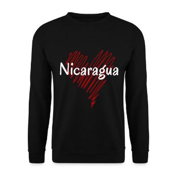 Ich liebe Nicaragua, Herz Nicaragua - Unisex Pullover - Schwarz - Vorne - Alina (178cm) & Michal (187cm)
