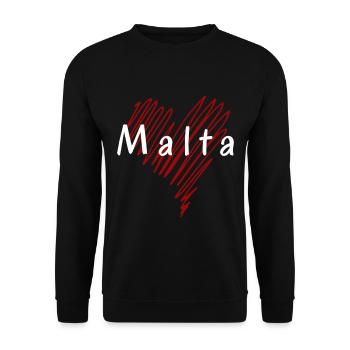 J’aime Malte, c’est le cœur de Malte - Sweat-shirt Unisexe - noir - Devant - Alina (178cm) & Michal (187cm)