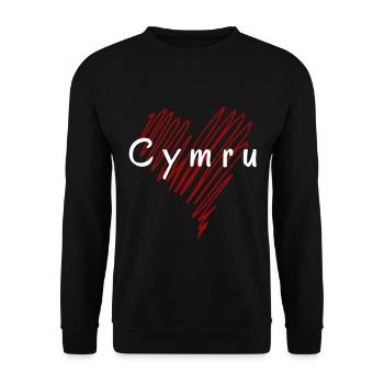 Ich liebe Wales, Herz Wales - Unisex Pullover - Schwarz - Vorne - Alina (178cm) & Michal (187cm)