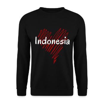 I love Indonesia, heart Indonesia - Unisex Sweatshirt - black - Front - Alina (178cm) & Michal (187cm)