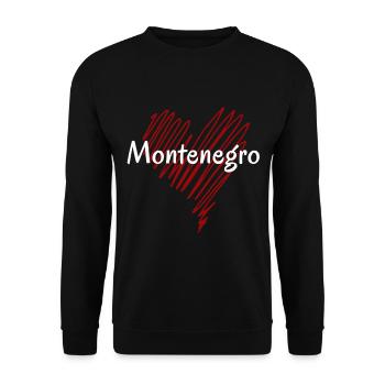 J’aime le Monténégro, cœur Montenegro - Sweat-shirt Unisexe - noir - Devant - Alina (178cm) & Michal (187cm)