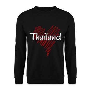 Ich liebe Thailand, Herz Thailand - Unisex Pullover - Schwarz - Vorne - Alina (178cm) & Michal (187cm)