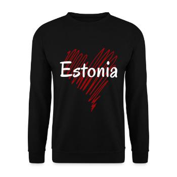I love Estonia, heart Estonia - Unisex Sweatshirt - black - Front - Alina (178cm) & Michal (187cm)