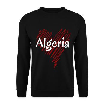 J’aime l’Algérie, c’est le cœur de l’Algérie - Sweat-shirt Unisexe - noir - Devant - Alina (178cm) & Michal (187cm)