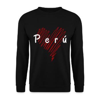 I love Peru, heart Peru - Unisex Sweatshirt - black - Front - Alina (178cm) & Michal (187cm)