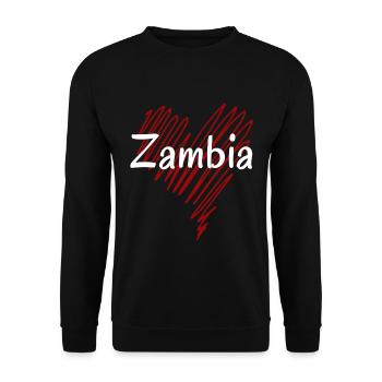 I love Zambia, heart Zambia - Unisex Sweatshirt - black - Front - Alina (178cm) & Michal (187cm)