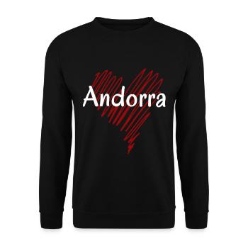Ich liebe Andorra, das Herz von Andorra. - Unisex Pullover - Schwarz - Vorne - Alina (178cm) & Michal (187cm)