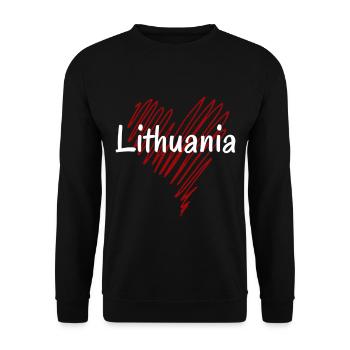 Ich liebe Litauen, Herz Litauen - Unisex Pullover - Schwarz - Vorne - Alina (178cm) & Michal (187cm)