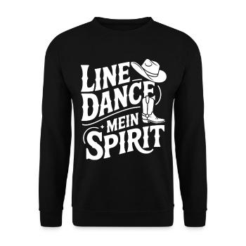 Line Dance Mein Spirit - Unisex Pullover - Schwarz - Vorne - Alina (178cm) & Michal (187cm)